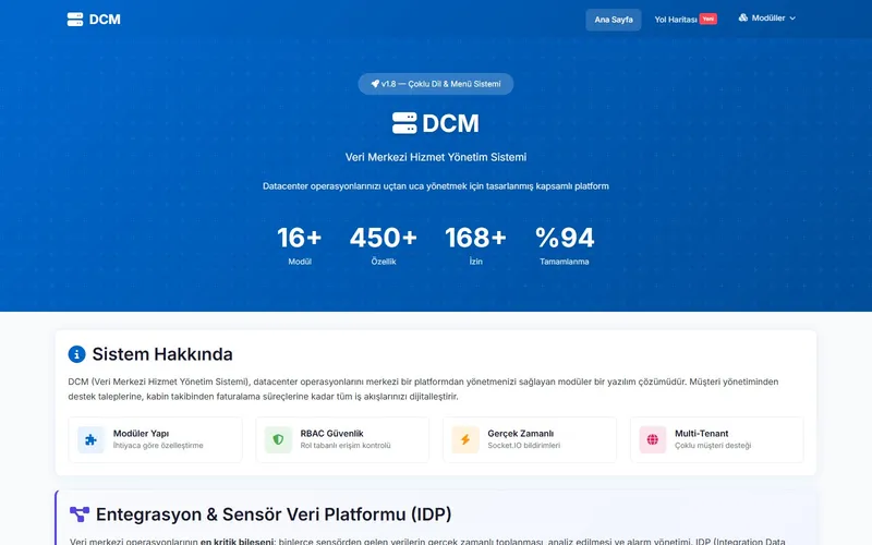 DCM veri merkezi hizmet yönetim sistemi sunumu